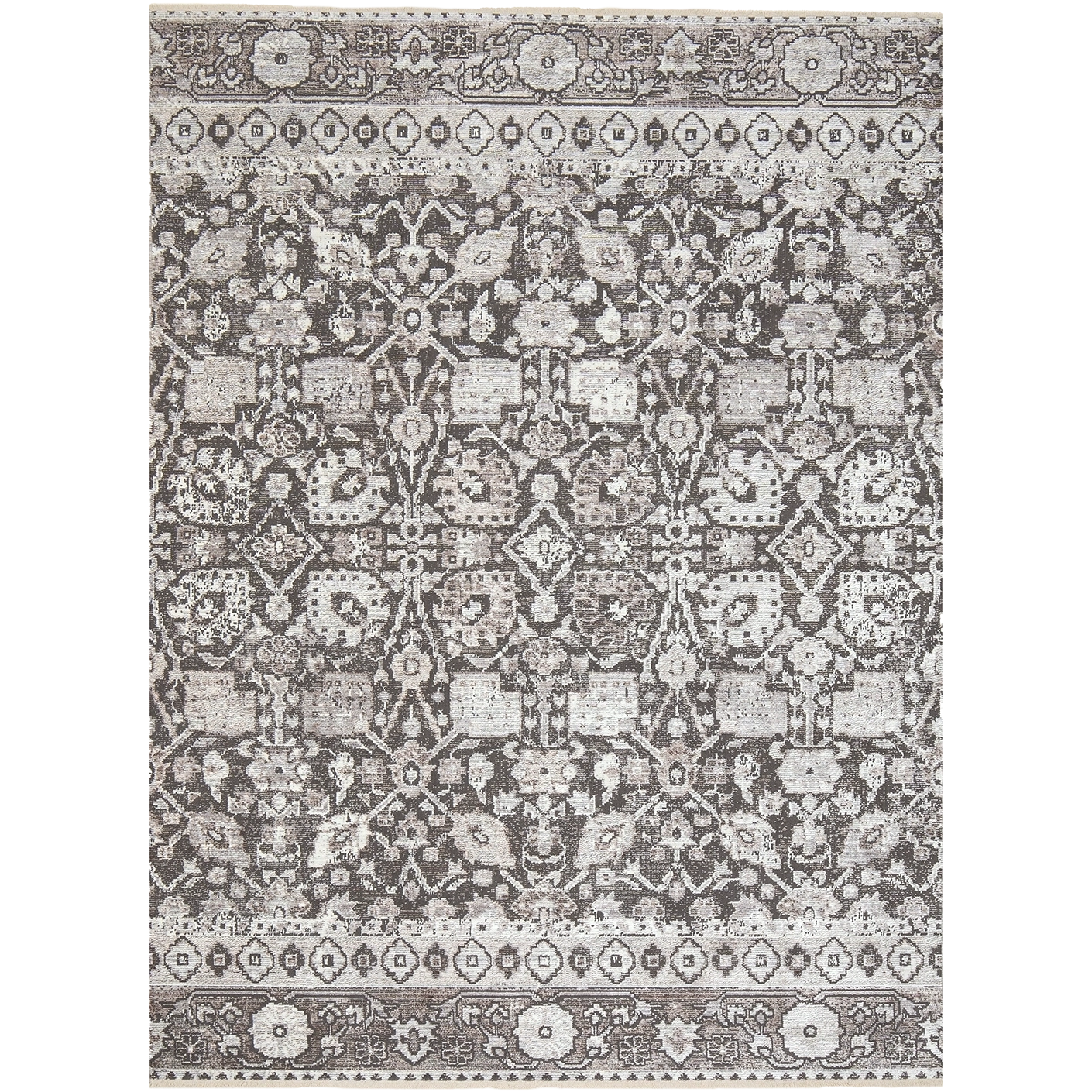Jerik Ashton carpets in grey, shown in a product top view as image 1