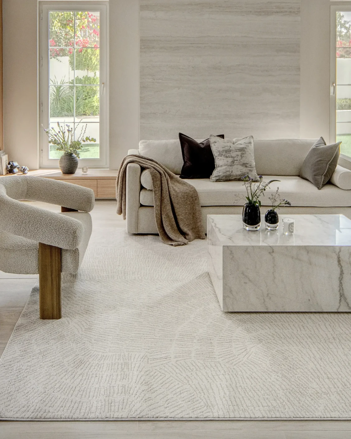 Link Sandy carpet in beige, shown in a lifestyle front view as image 5