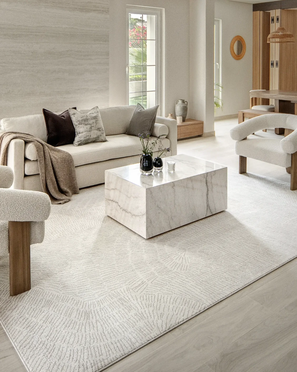 Link Sandy carpet in beige, shown in a lifestyle left view as image 7