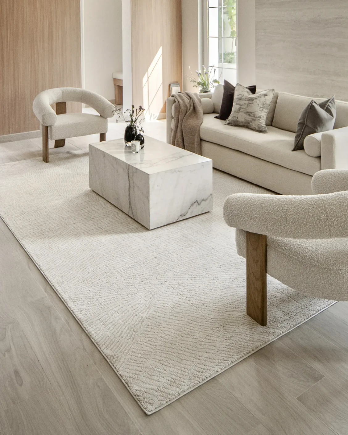 Link Sandy carpet in beige, shown in a lifestyle right view as image 8