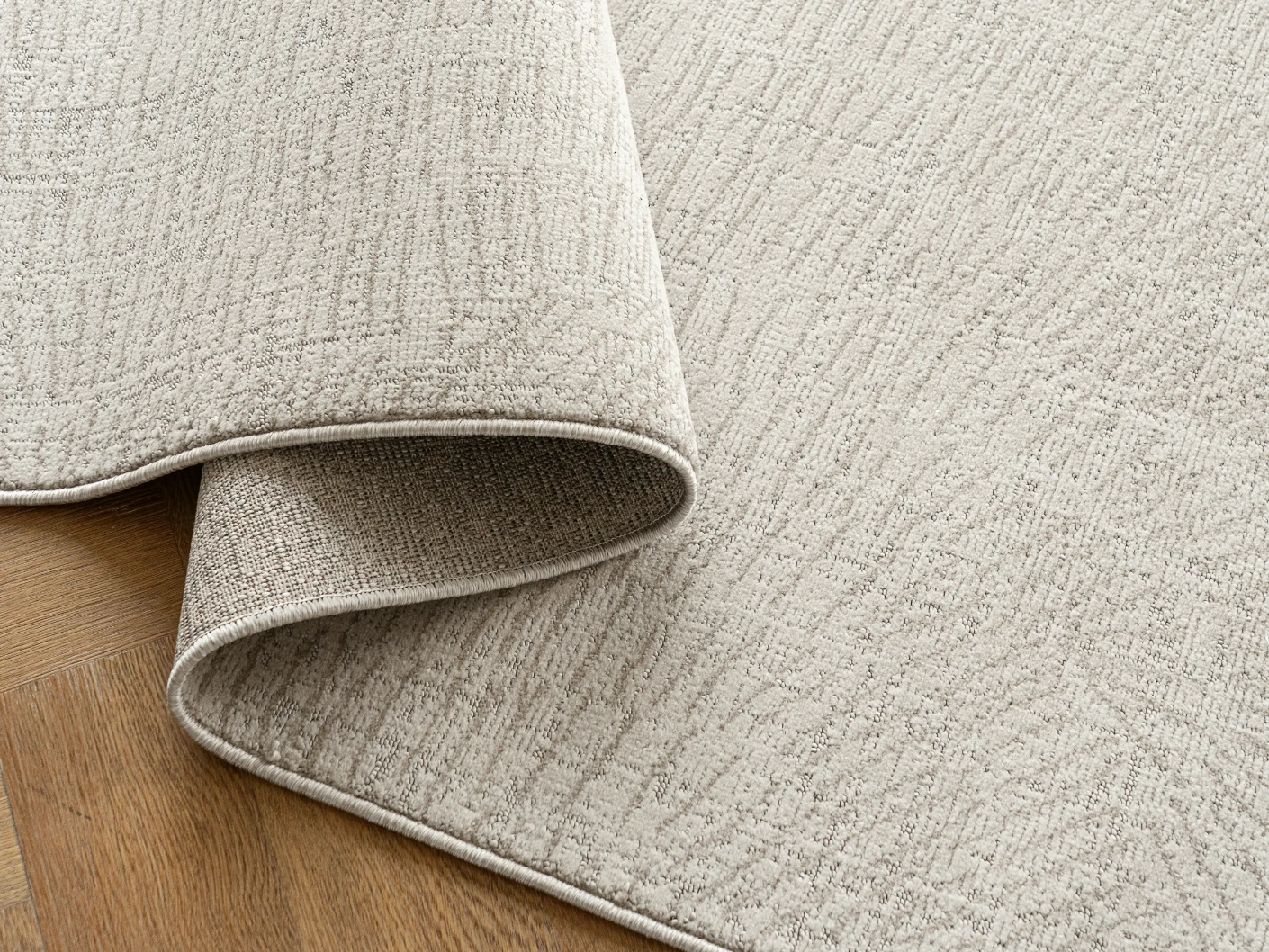 Link Sandy Round carpets in sandy and beige, shown in a product close-up view