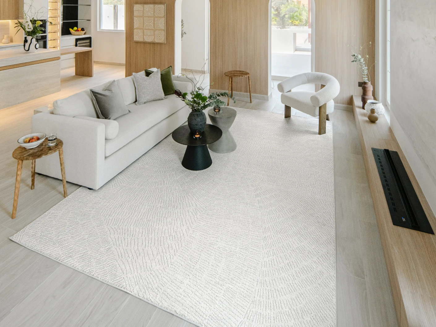 Link Sterling carpet in grey, shown in a lifestyle front view