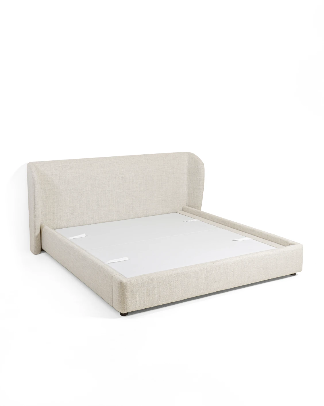 Livia Soft Off-White bed frame in off white, shown in a product front view as image 11