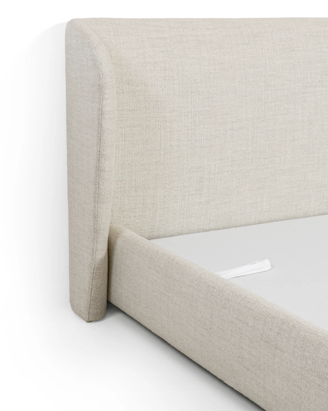 Livia Soft Off-White bed frame in off white, shown in a product left view as image 12