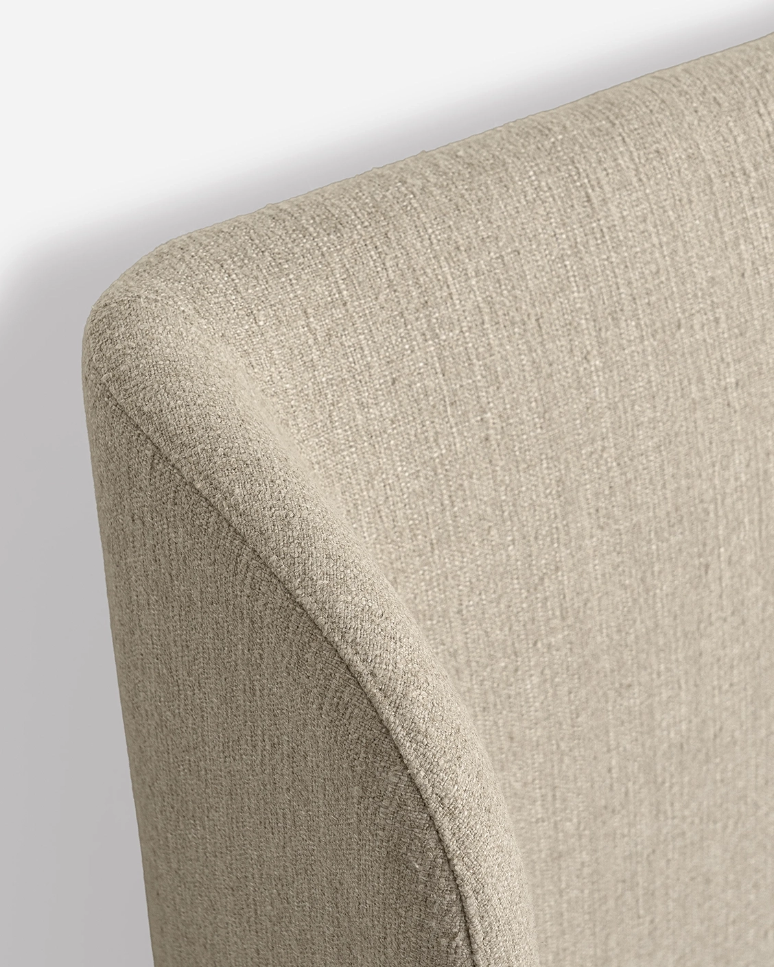 Livia Warm Mushroom bed frame, shown in a product close-up as image 14