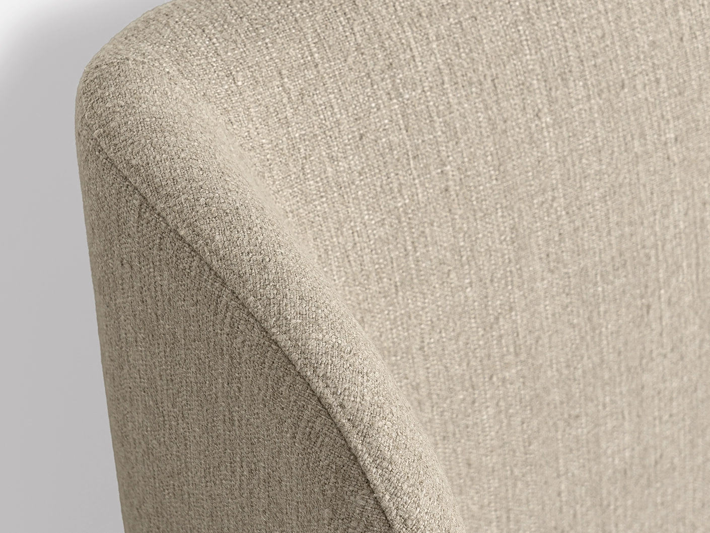 Livia Warm Mushroom bed frame, shown in a product close-up as image 1