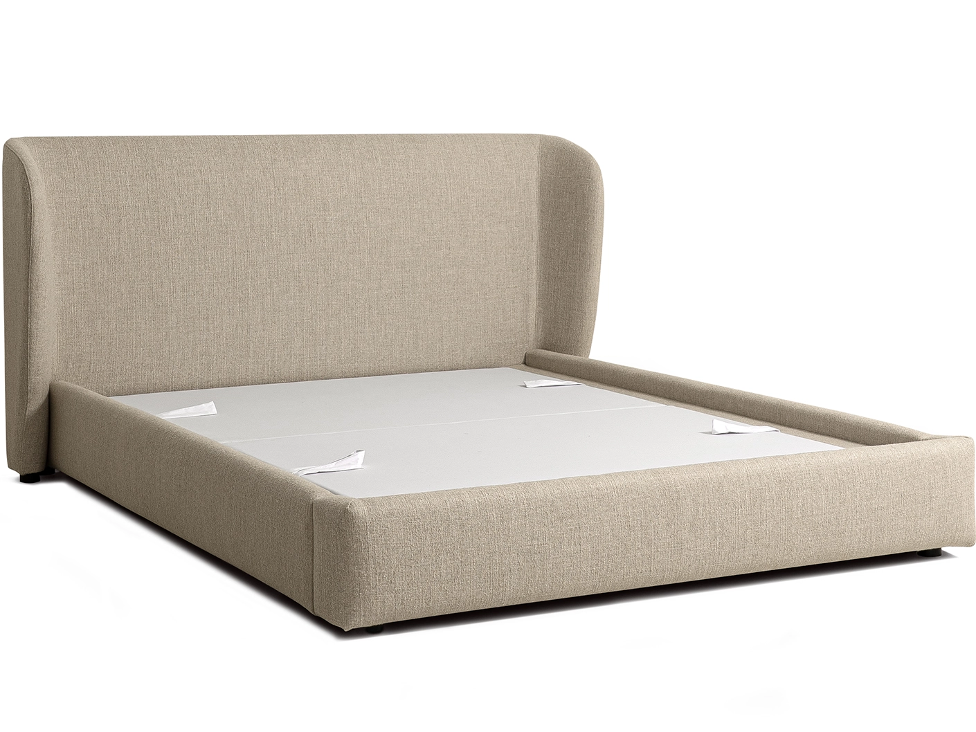 Livia Warm Mushroom bed frame, shown in a product front view as image 10