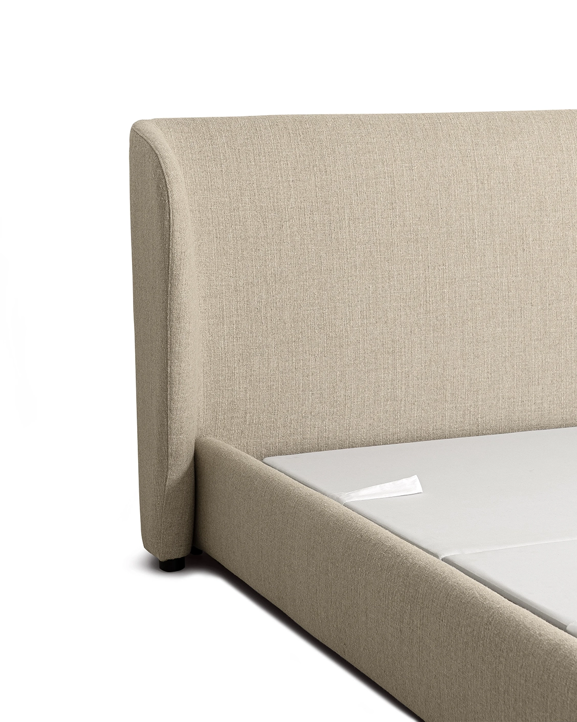 Livia Warm Mushroom bed frame, shown in a product left view as image 12