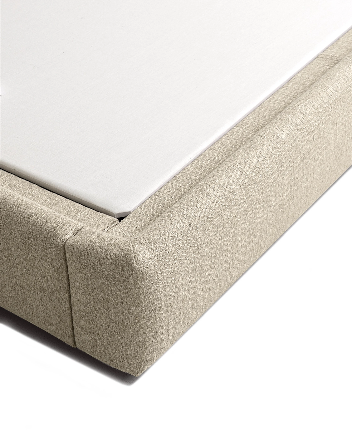 Livia Warm Mushroom bed frame, shown in a product top view as image 13