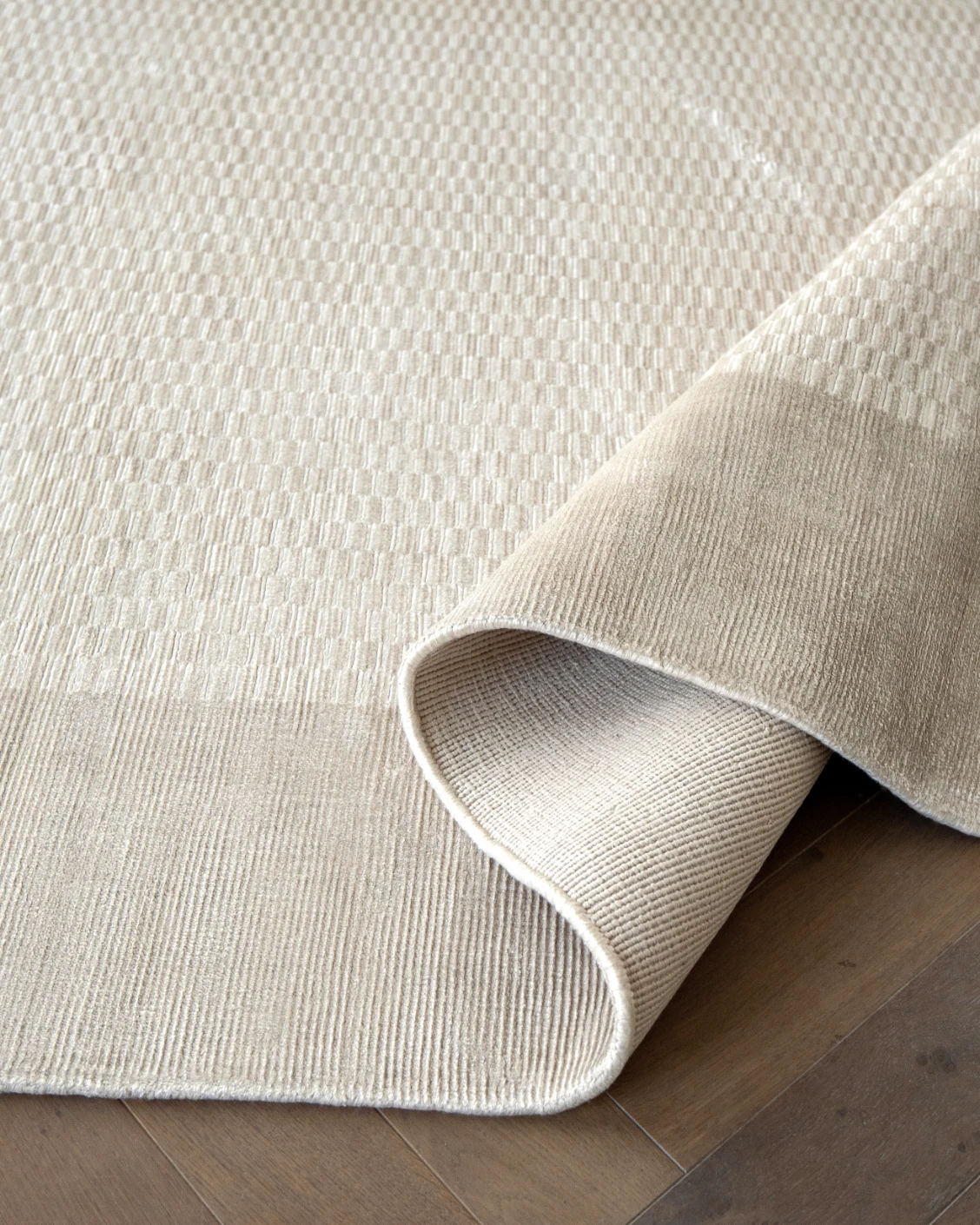 Luna Clay carpet in beige, shown in a product close-up as image 9