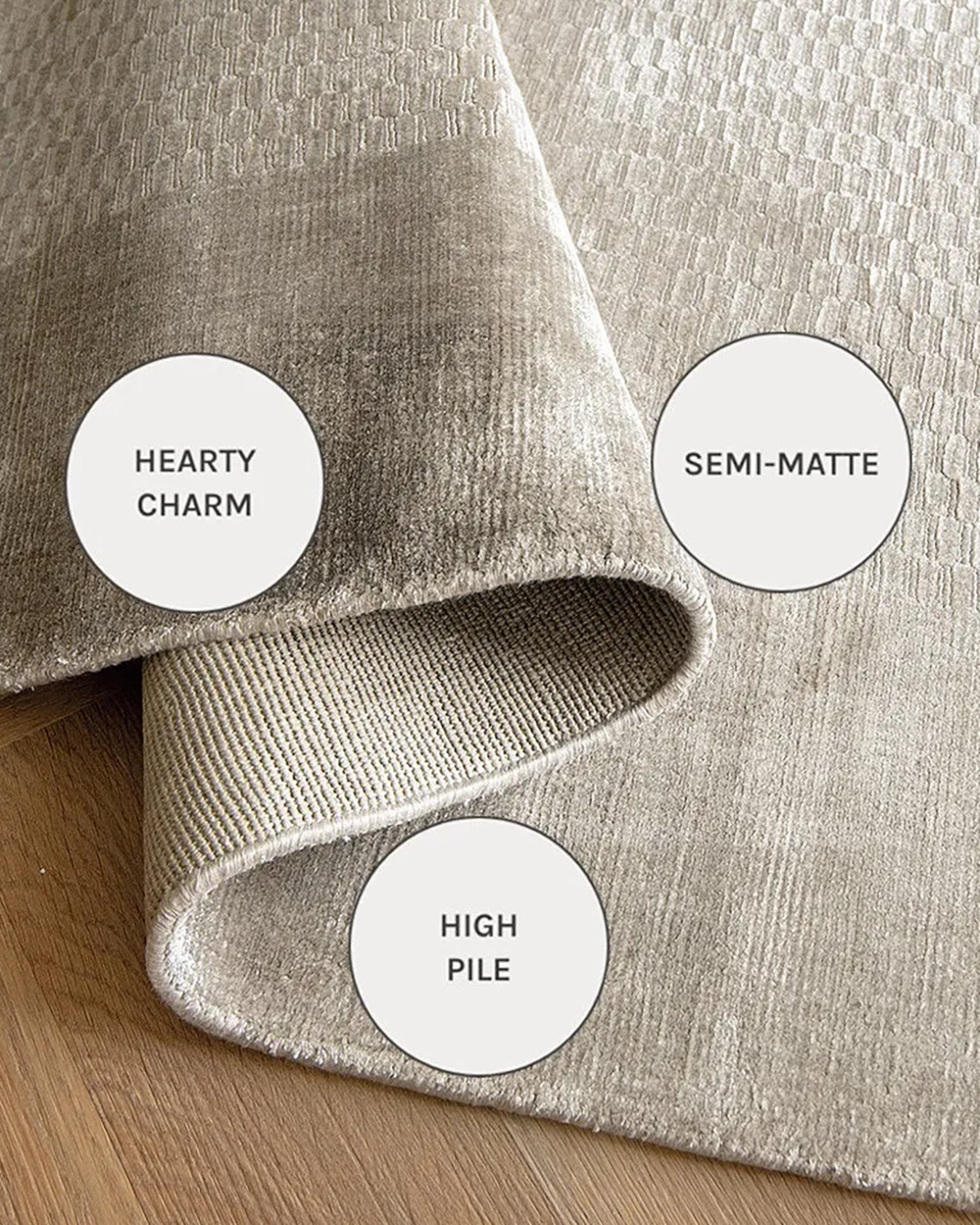 Luna Dune carpets in dune, taupe, brown and beige, shown in a close-up as image 14