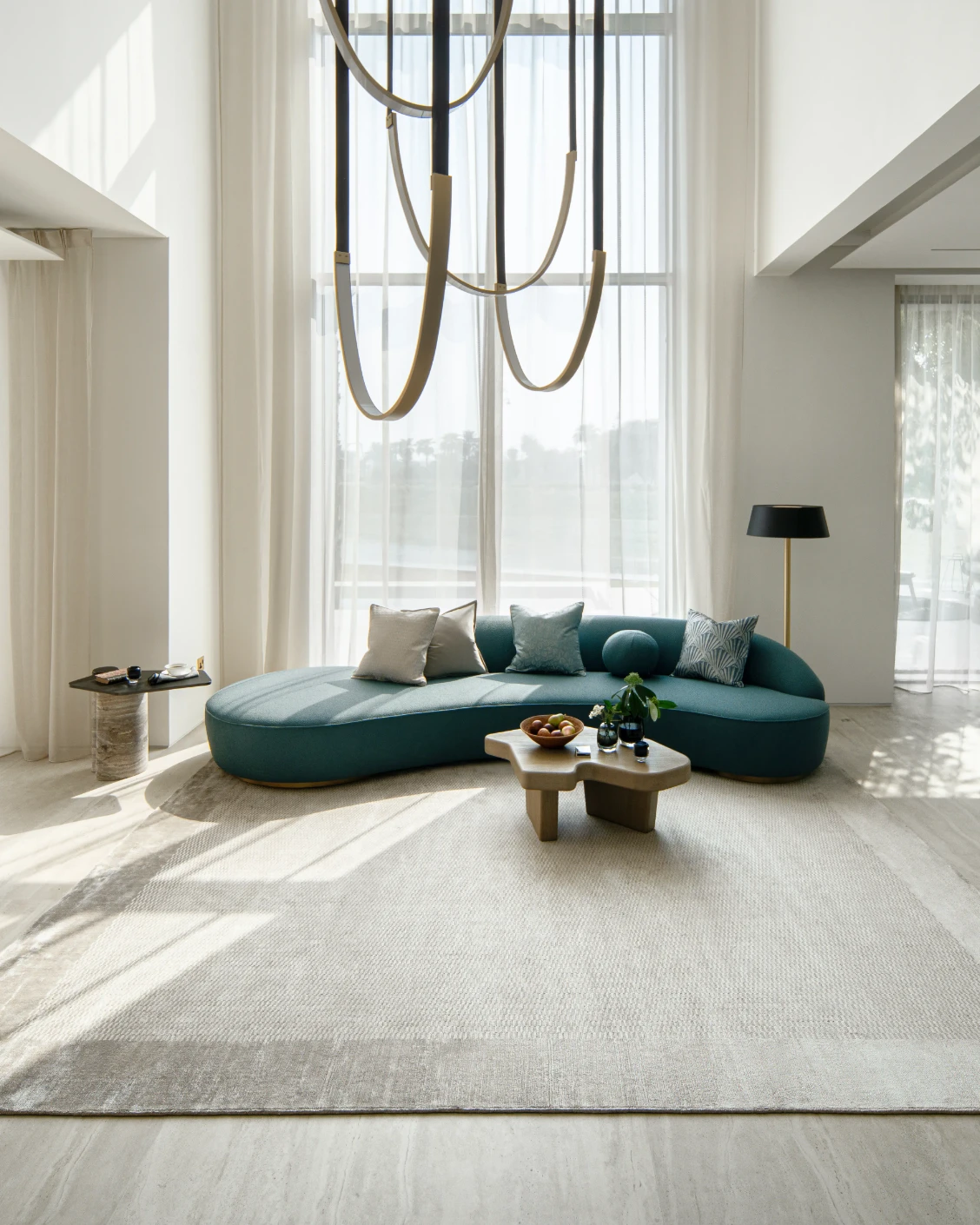 Luna Dune carpet in taupe, brown and beige, shown in a lifestyle front view as image 4