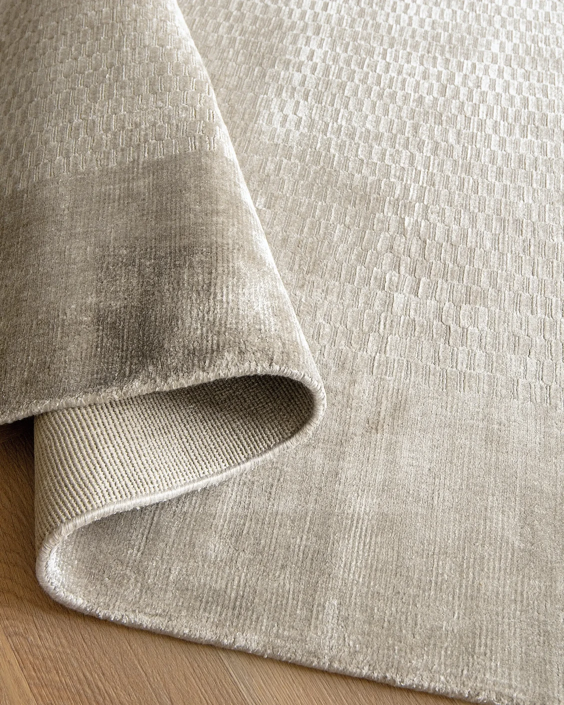 Luna Dune carpet in taupe, brown and beige, shown in a product close-up as image 12