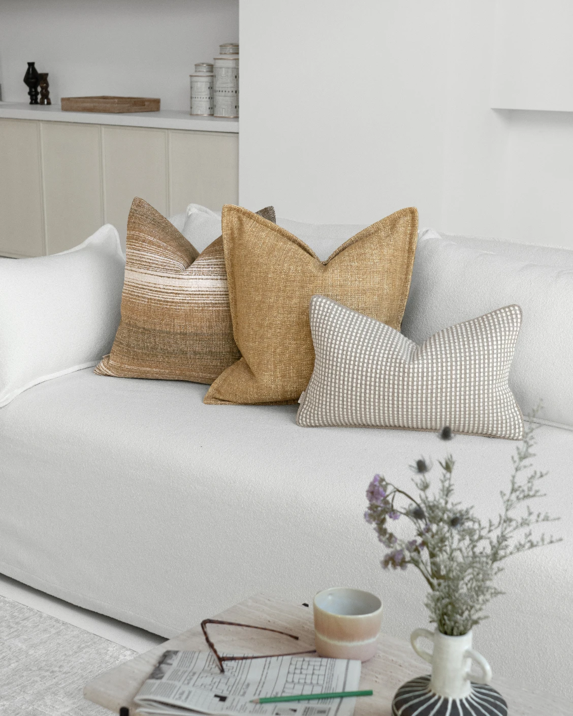 Lyra Bundle cushion, shown in a lifestyle front view as image video image