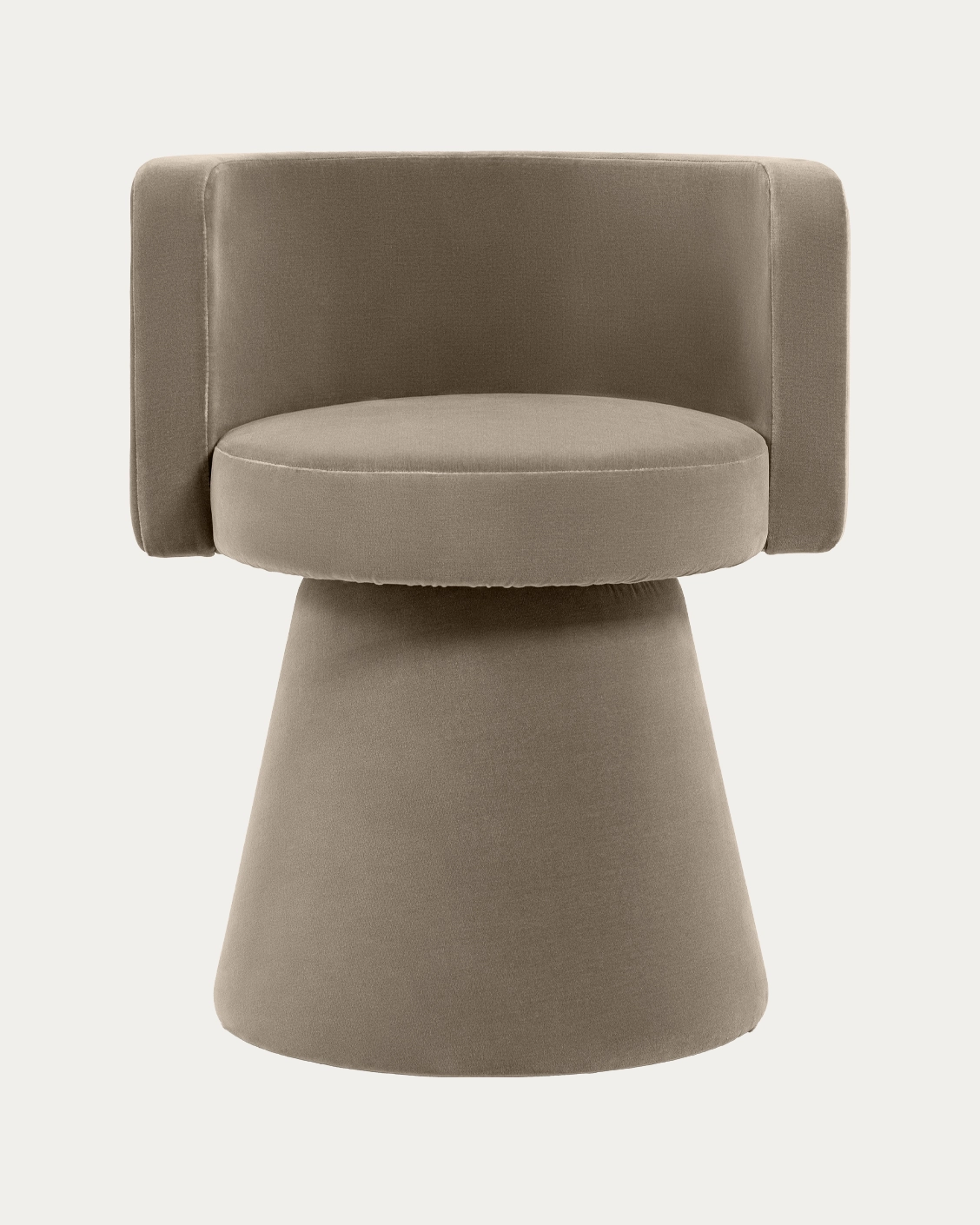 Mara Alpaca swivel chair in brown, shown in a product front view as image 1