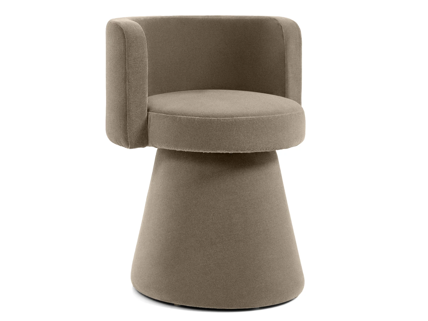 Mara Alpaca swivel chair in brown, shown in a lifestyle left view as image 2