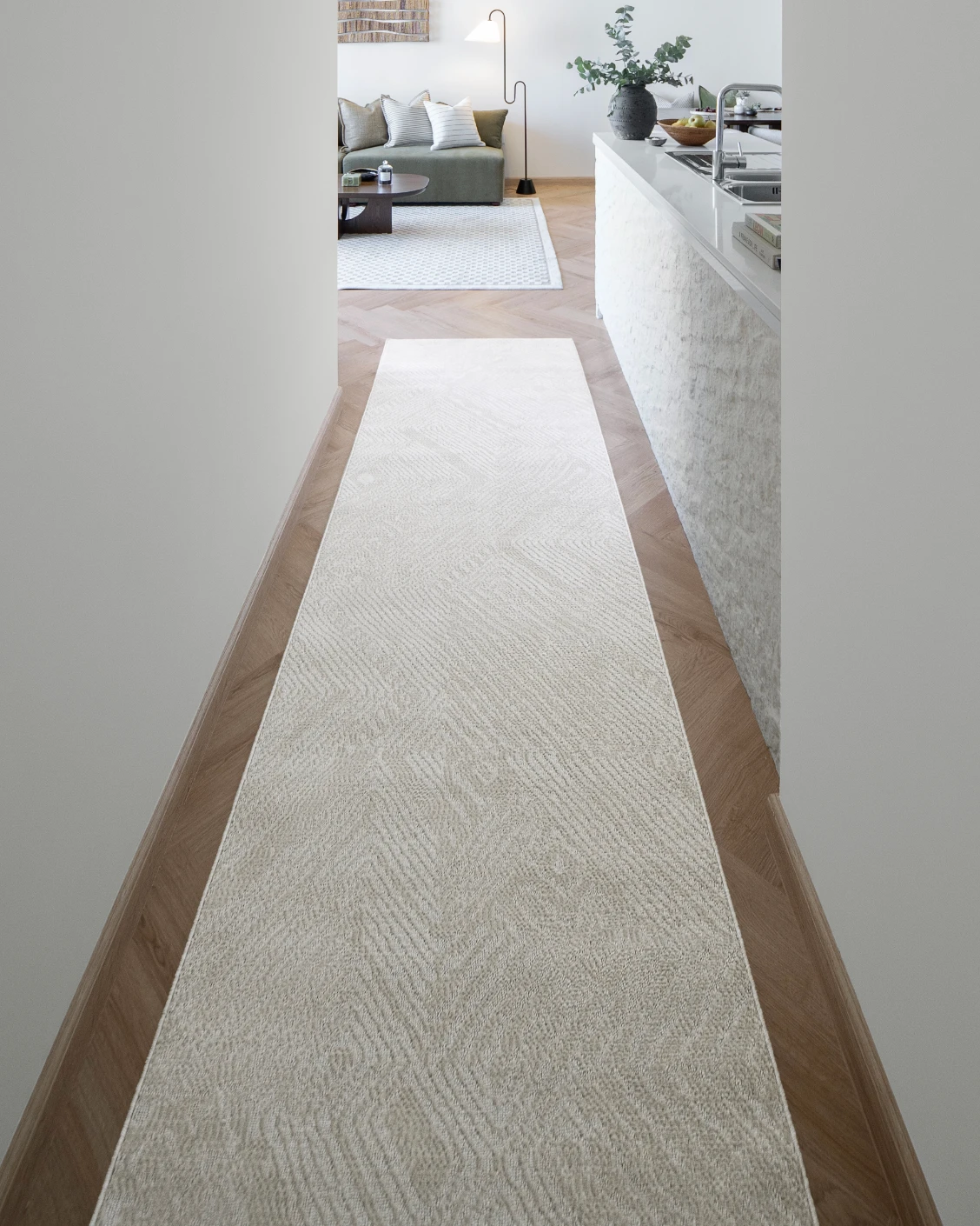 Marco Sandy carpet in beige, shown in a lifestyle front view as image 4