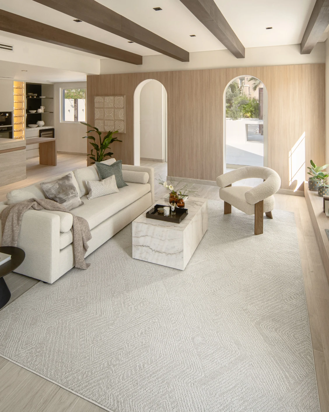 Marco Sandy carpet in beige, shown in a lifestyle front view as image 5