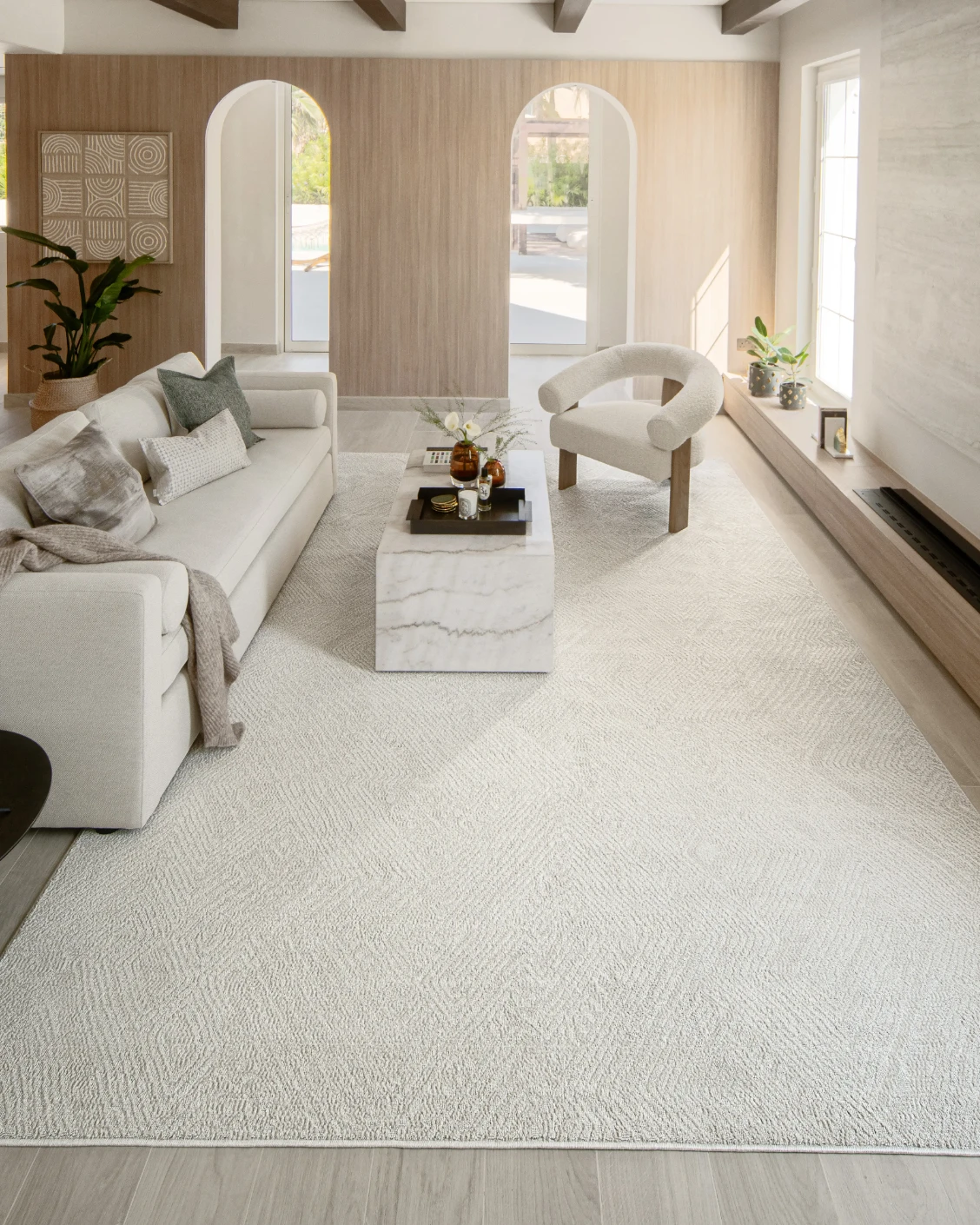 Marco Sandy carpet in beige, shown in a lifestyle front view as image 6