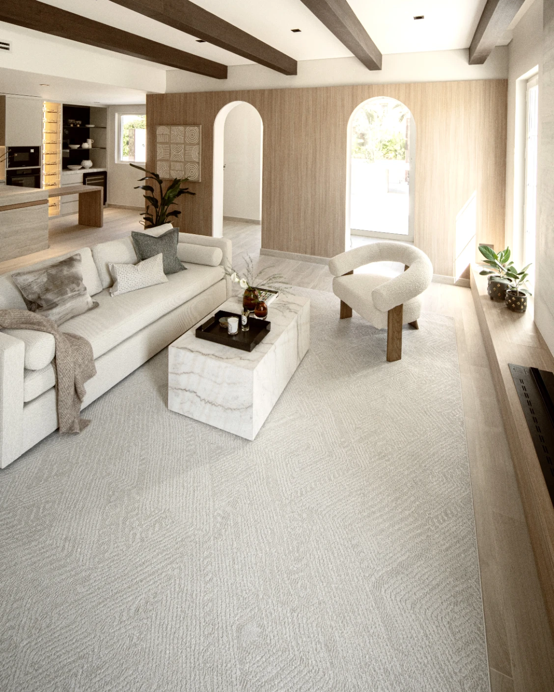 Marco Sandy carpet in beige, shown in a lifestyle right view as image 8