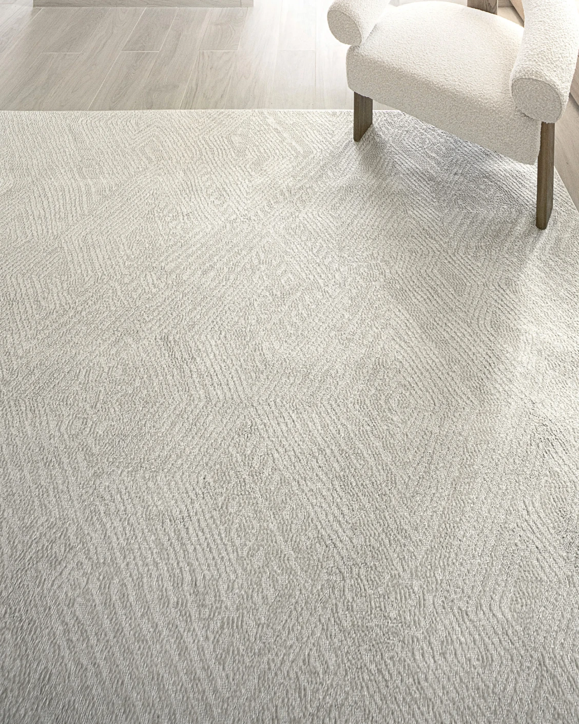 Marco Sandy carpet in beige, shown in a lifestyle top view as image 9