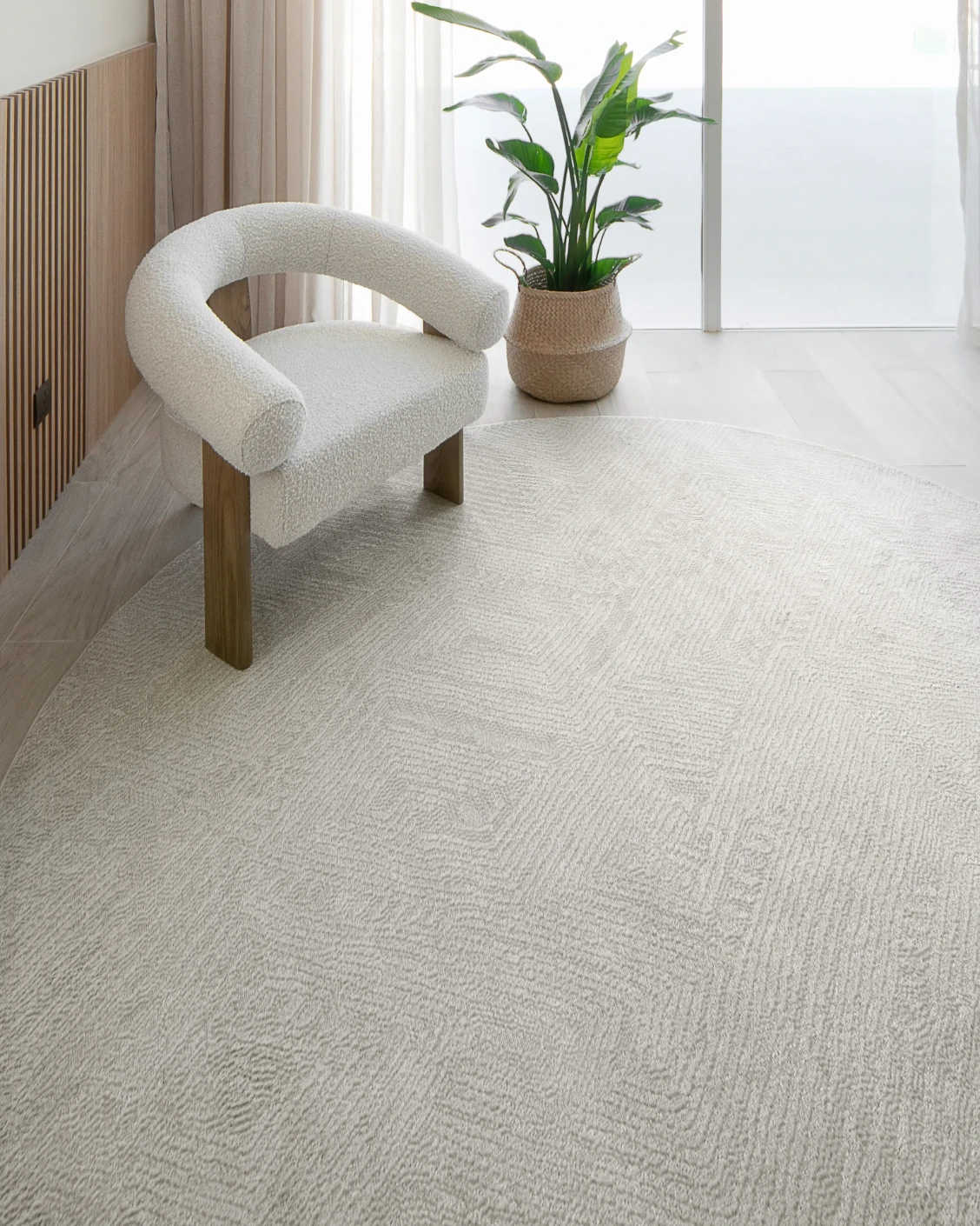 Marco Sandy carpet in beige, shown in a lifestyle top view as image 10