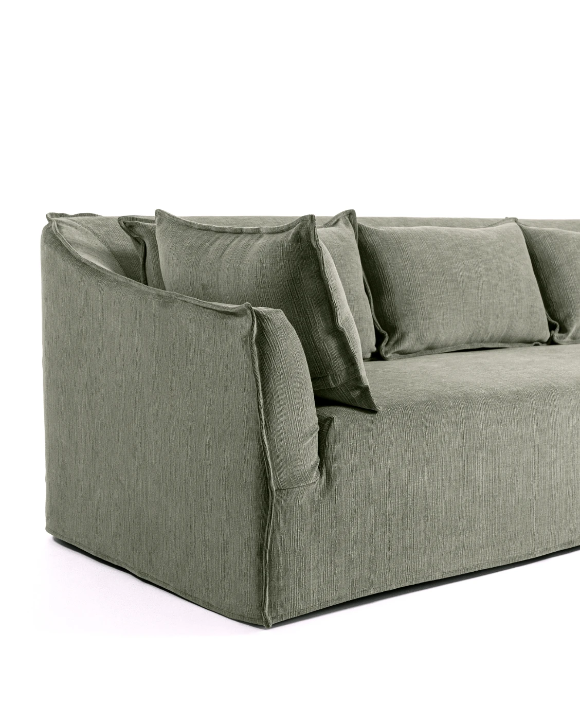 Miro Olive Grey sofa in olive grey, shown in a product left view as image 10