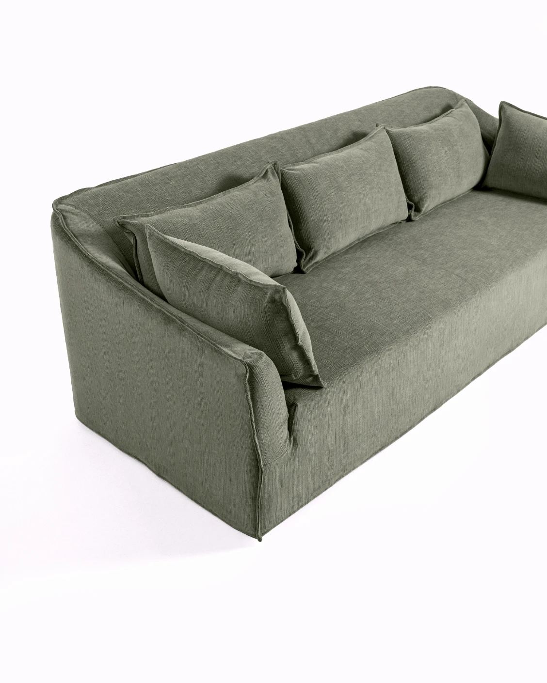 Miro Olive Grey sofa in olive grey, shown in a product top view as image 12