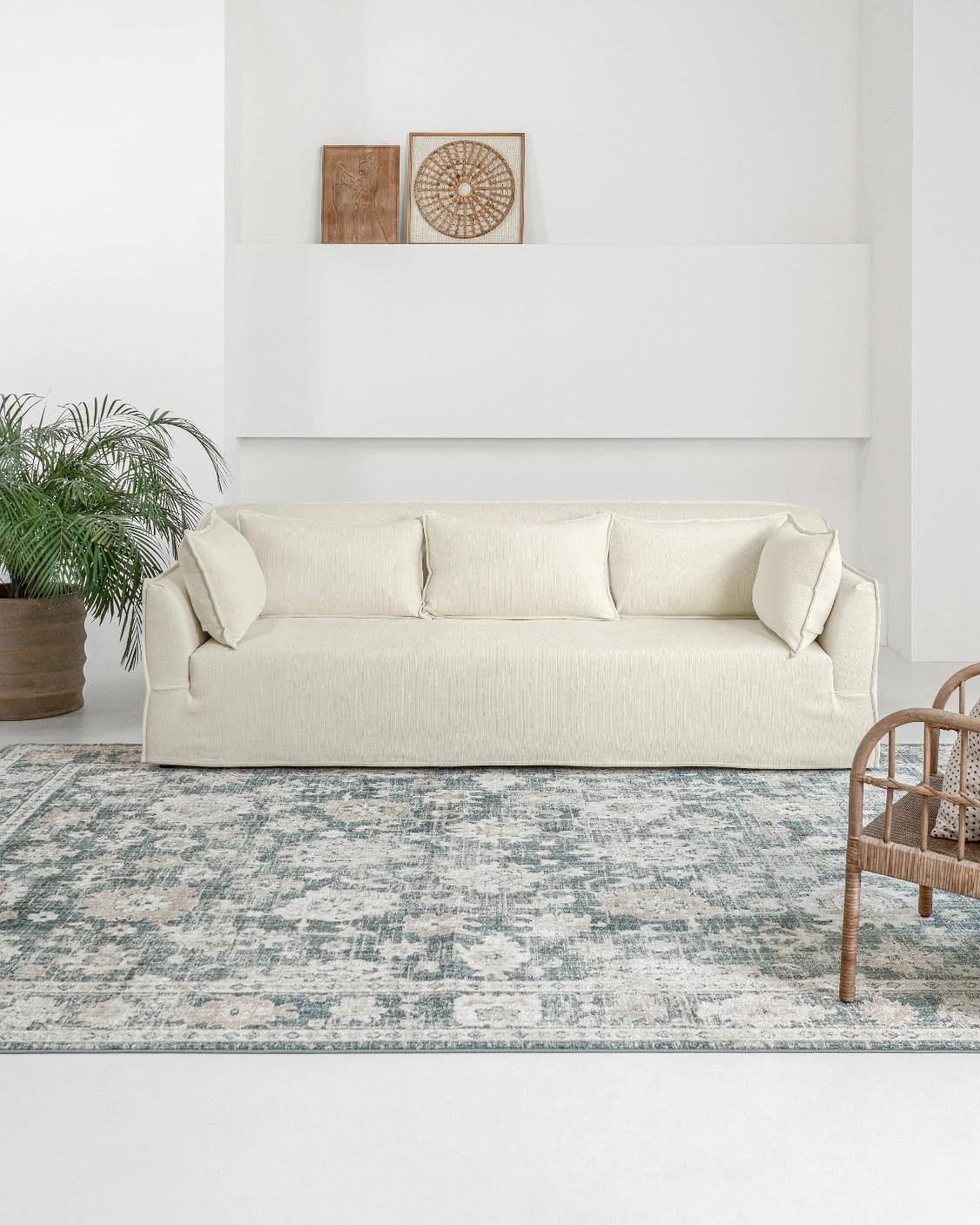 Miro Warm Ivory sofa, shown in a lifestyle front view as image 2