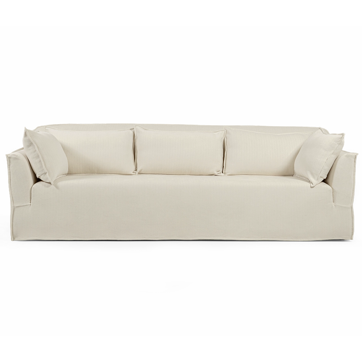 Miro Warm Ivory sofa, shown in a product front view as image 1
