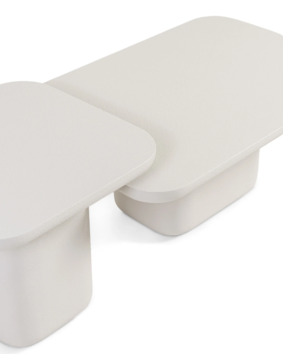 Modena Set Of 2 coffee table in soft ivory and stone, shown in a product top view as image 10