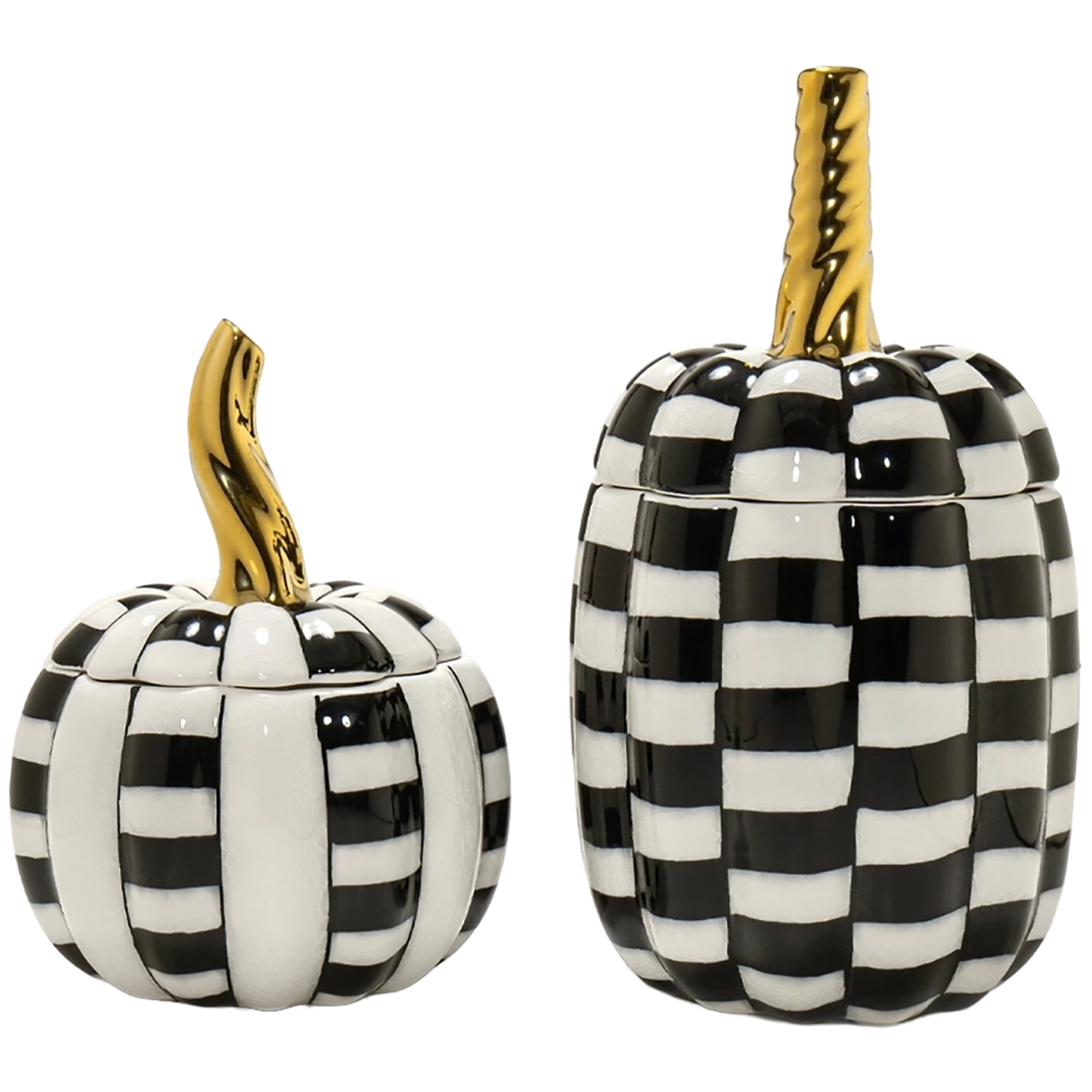 Naveah Arneson Bundle canisters in white, black and gold, shown in a product front view as image 1