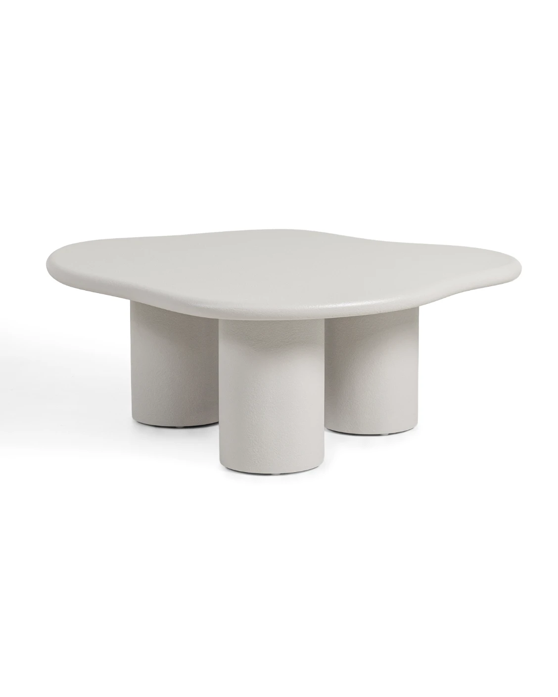 Pienza coffee table in soft ivory and stone, shown in a product front view as image 1