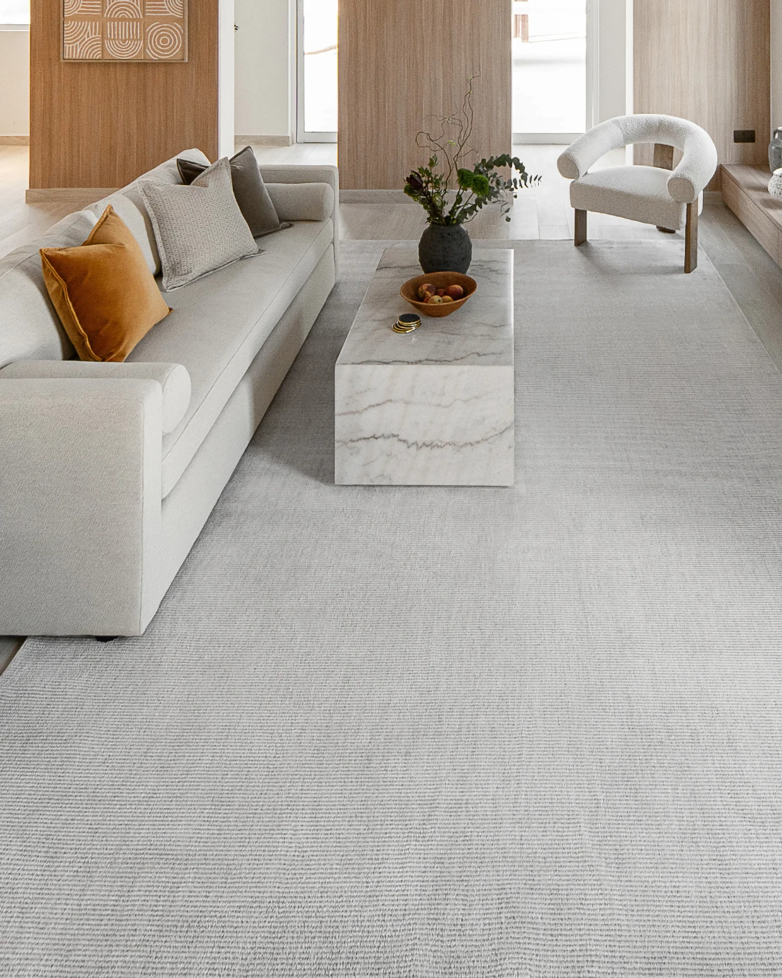 Rik Dune carpet in grey, shown in a lifestyle front view as image 4
