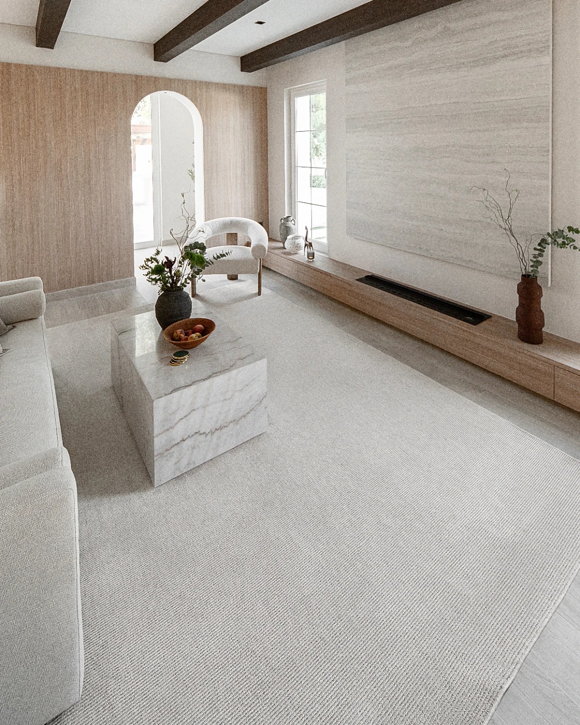 Rik Dune carpet in grey, shown in a lifestyle left view as image 6
