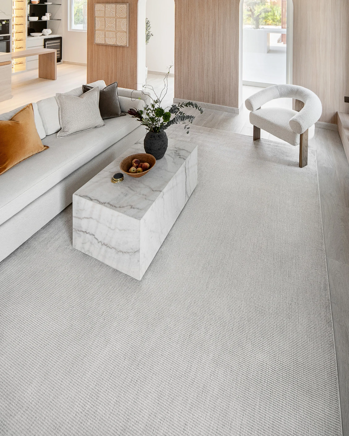 Rik Dune carpet in grey, shown in a product left view as image 12