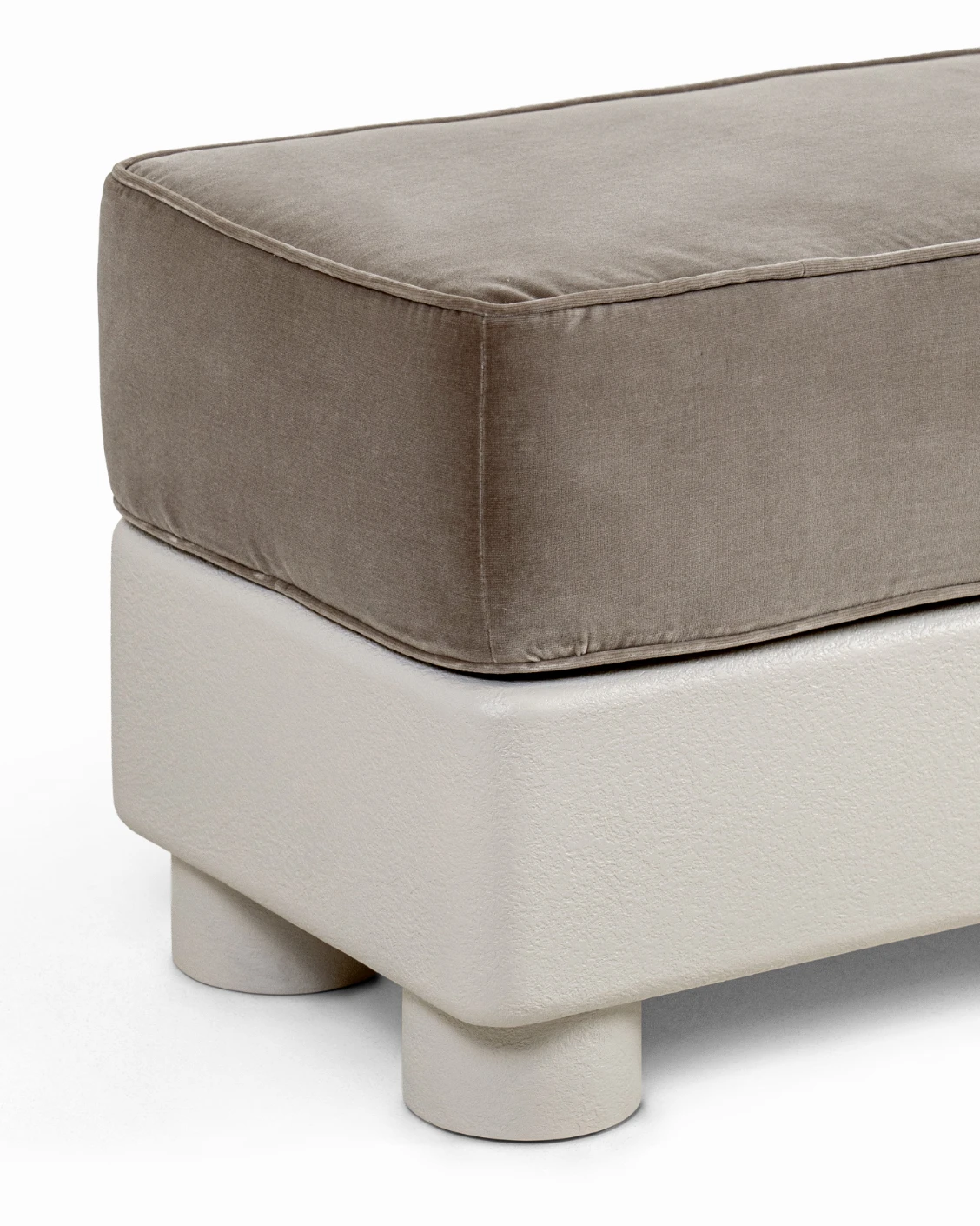 Rina bench in warm taupe, ivory and taupe, shown in a product left view as image 12