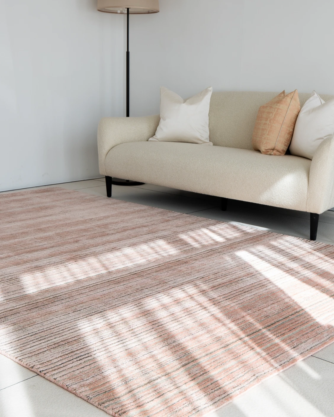 Rita Rosso carpets in pink, shown in a lifestyle right view as image 2