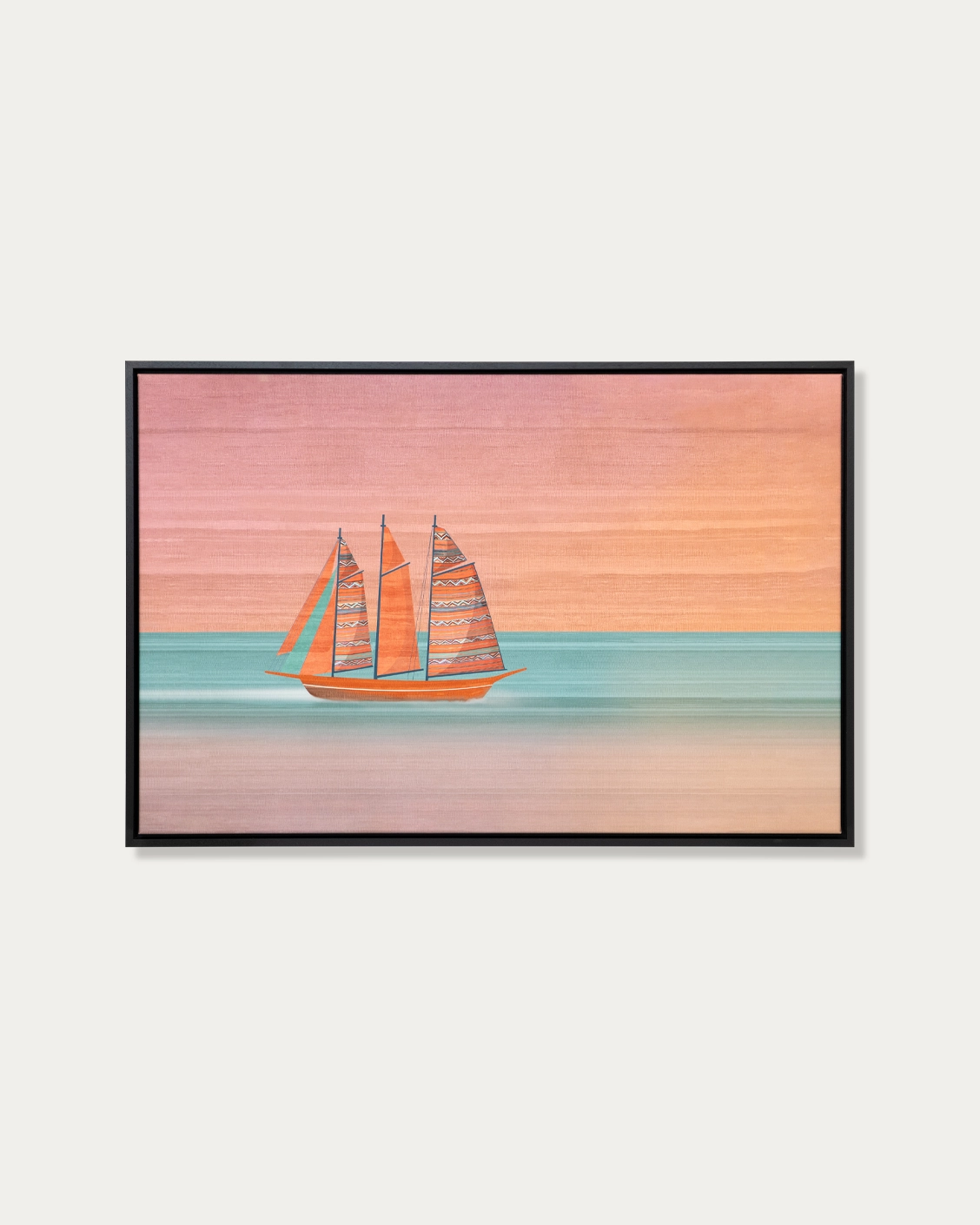 Sails canvas in pink, shown in a lifestyle front view as image 1
