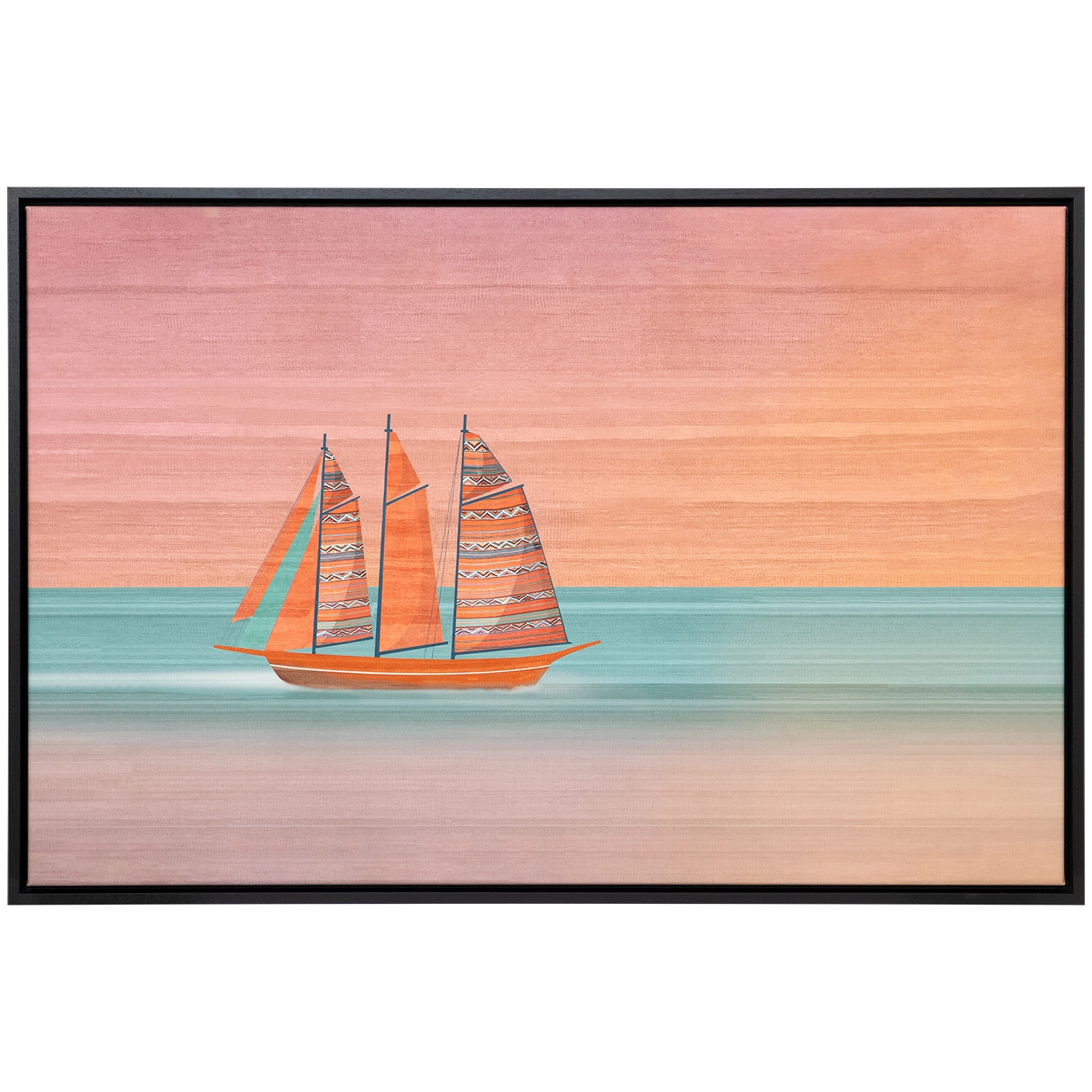 Sails canvas in pink, shown in a lifestyle front view as image 1