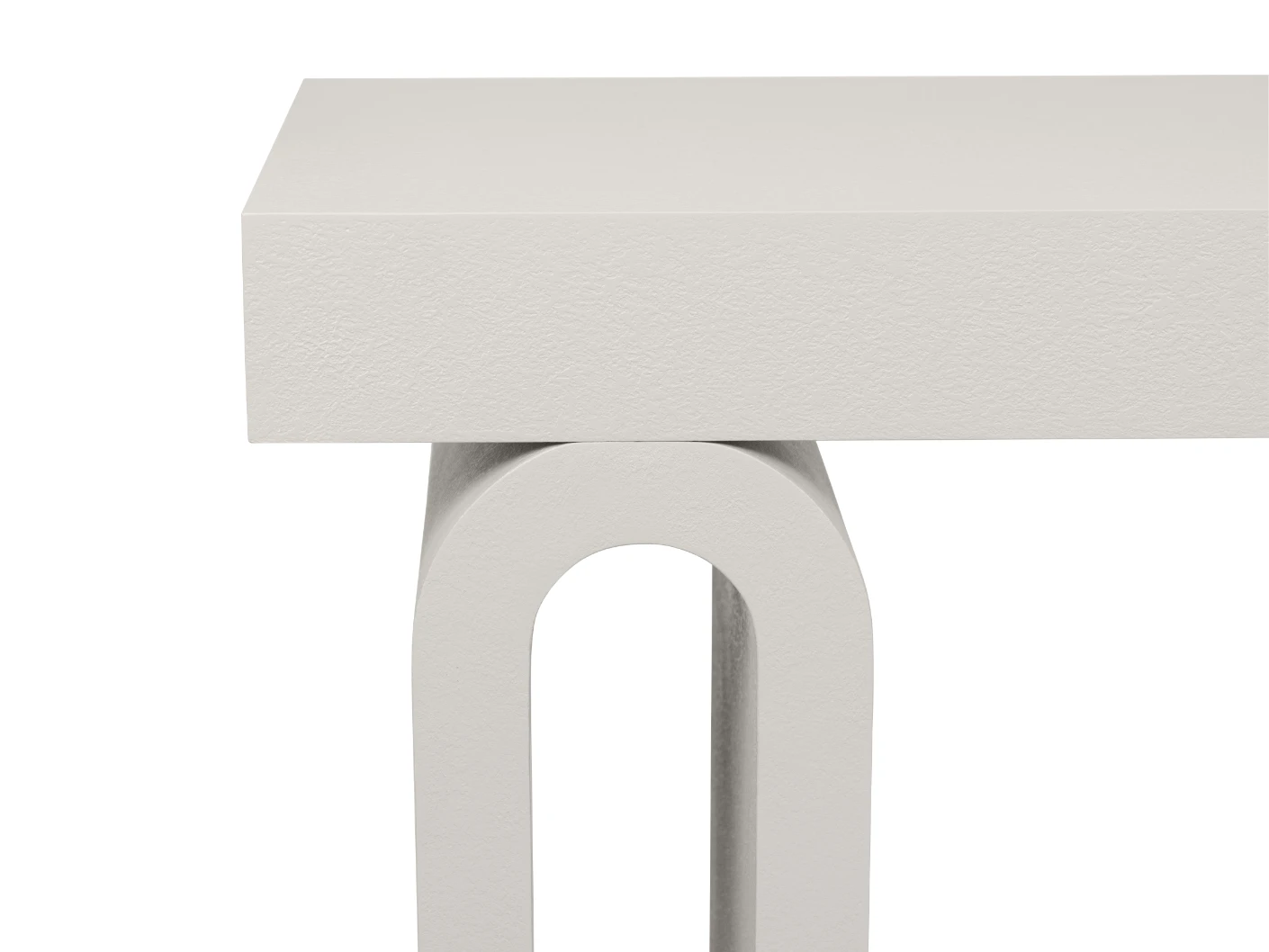 Trento console table in soft ivory and stone, shown in a product front view as image 1