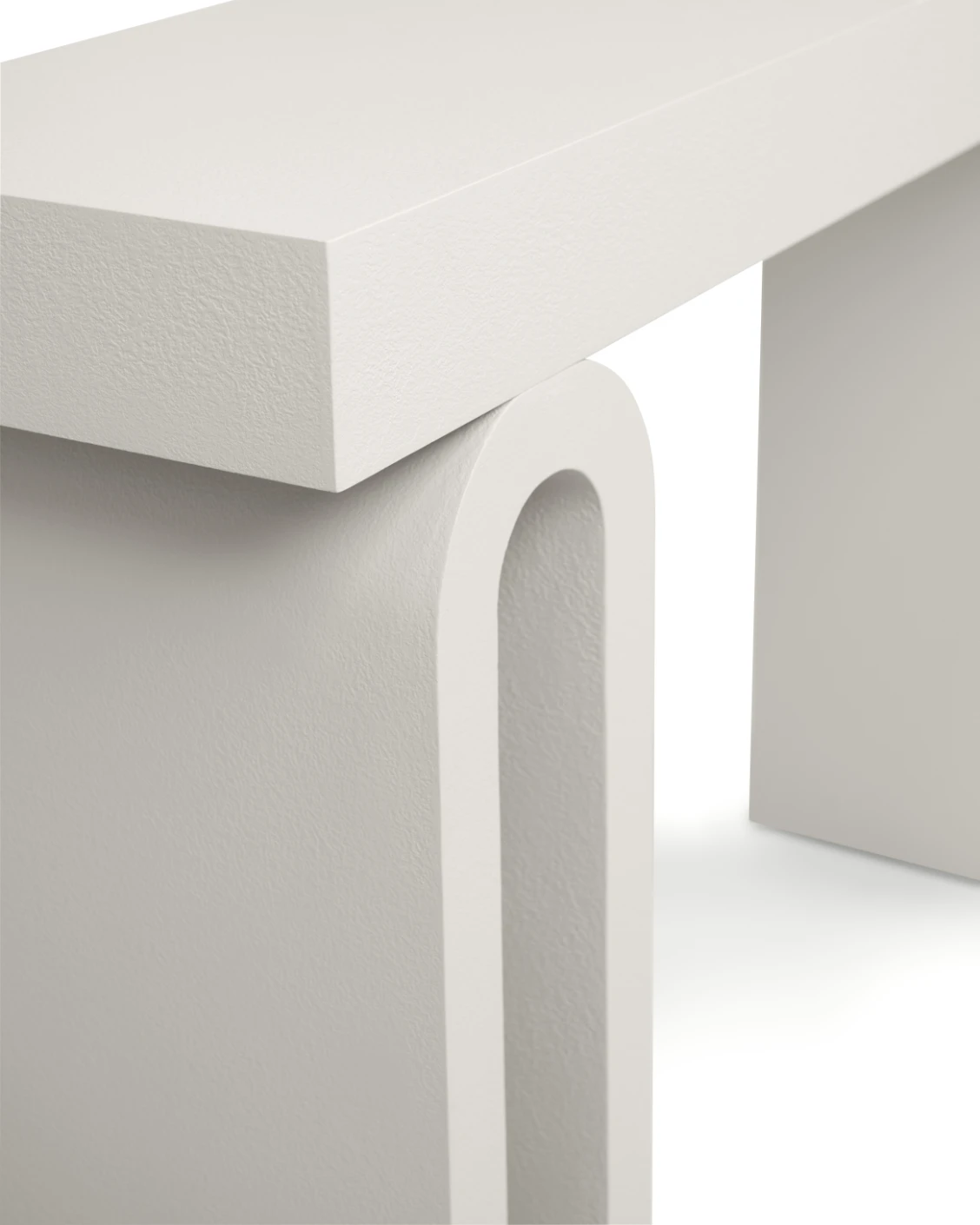 Trento Console Table Soft Ivory Stone console table in soft ivory and stone, shown in a product close-up as image 7