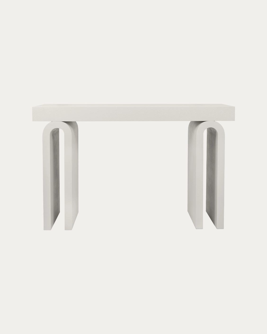 Trento console table in soft ivory and stone, shown in a product front view as image 1