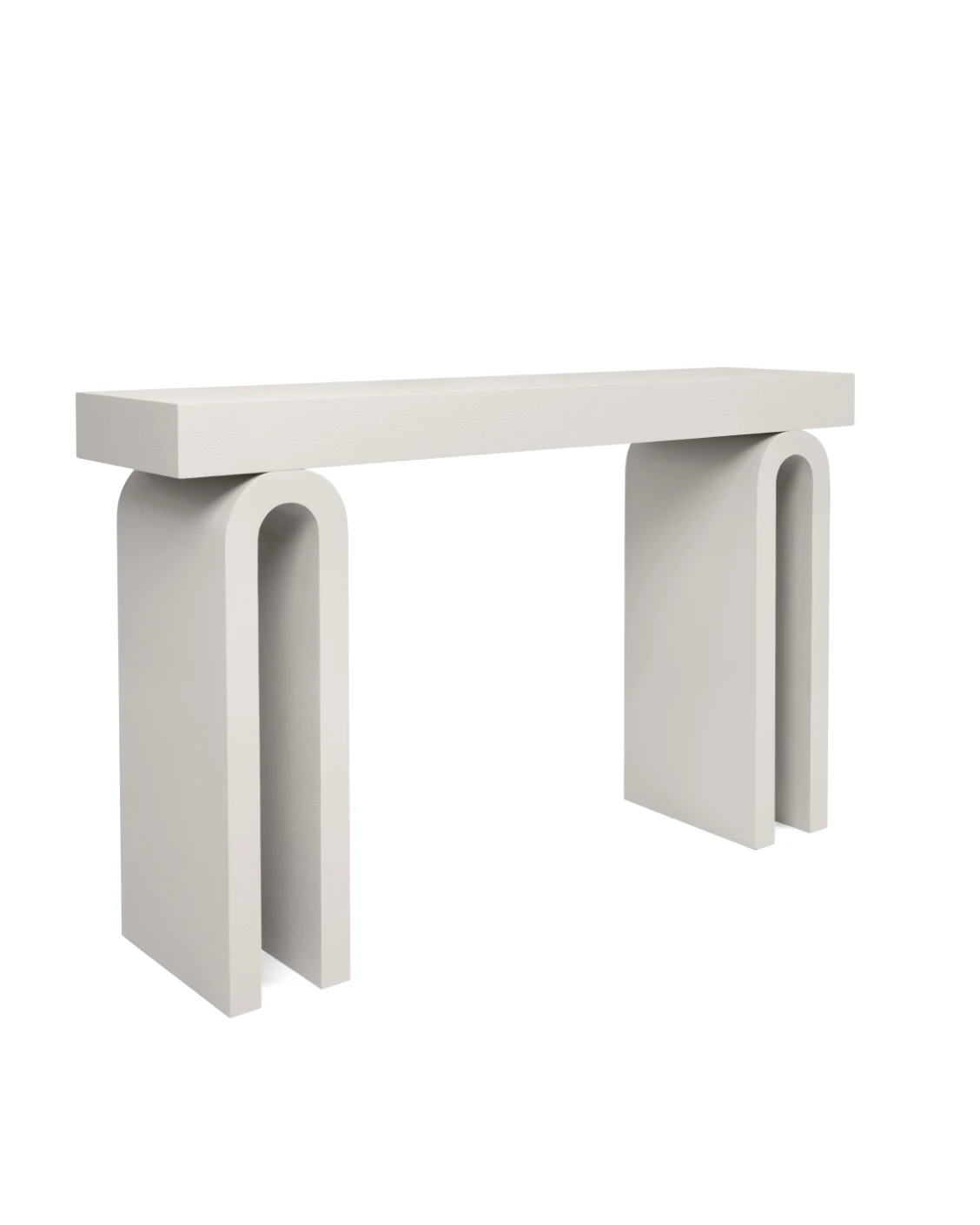 Trento Console Table Soft Ivory Stone console table in soft ivory and stone, shown in a product left view as image 9