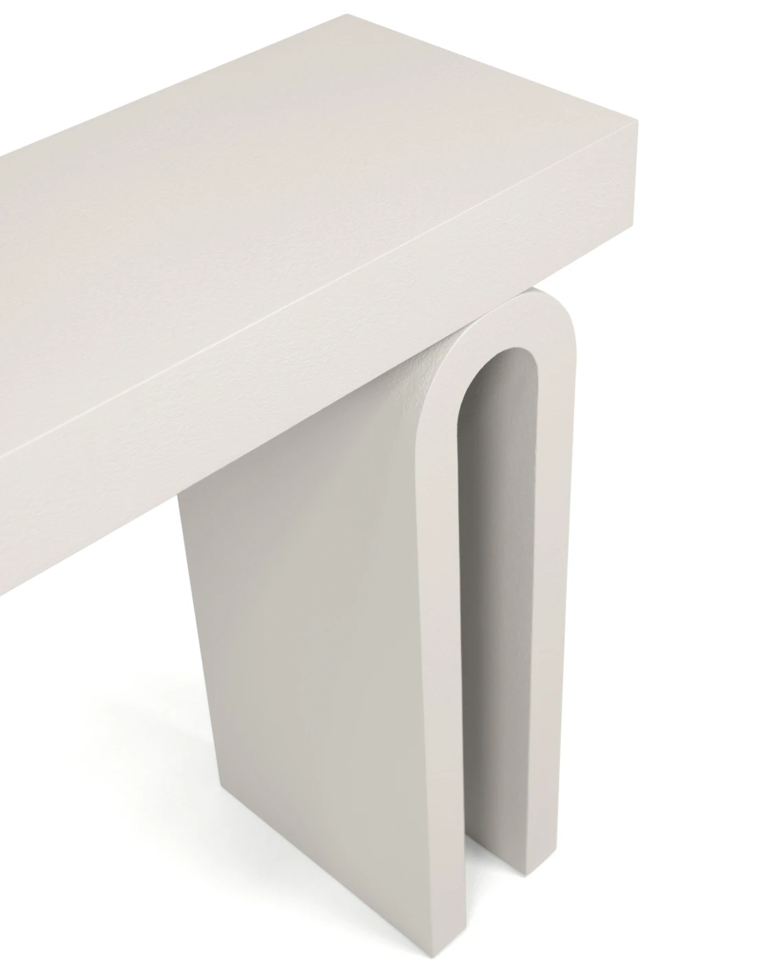 Trento Console Table Soft Ivory Stone console table in soft ivory and stone, shown in a product top view as image 10
