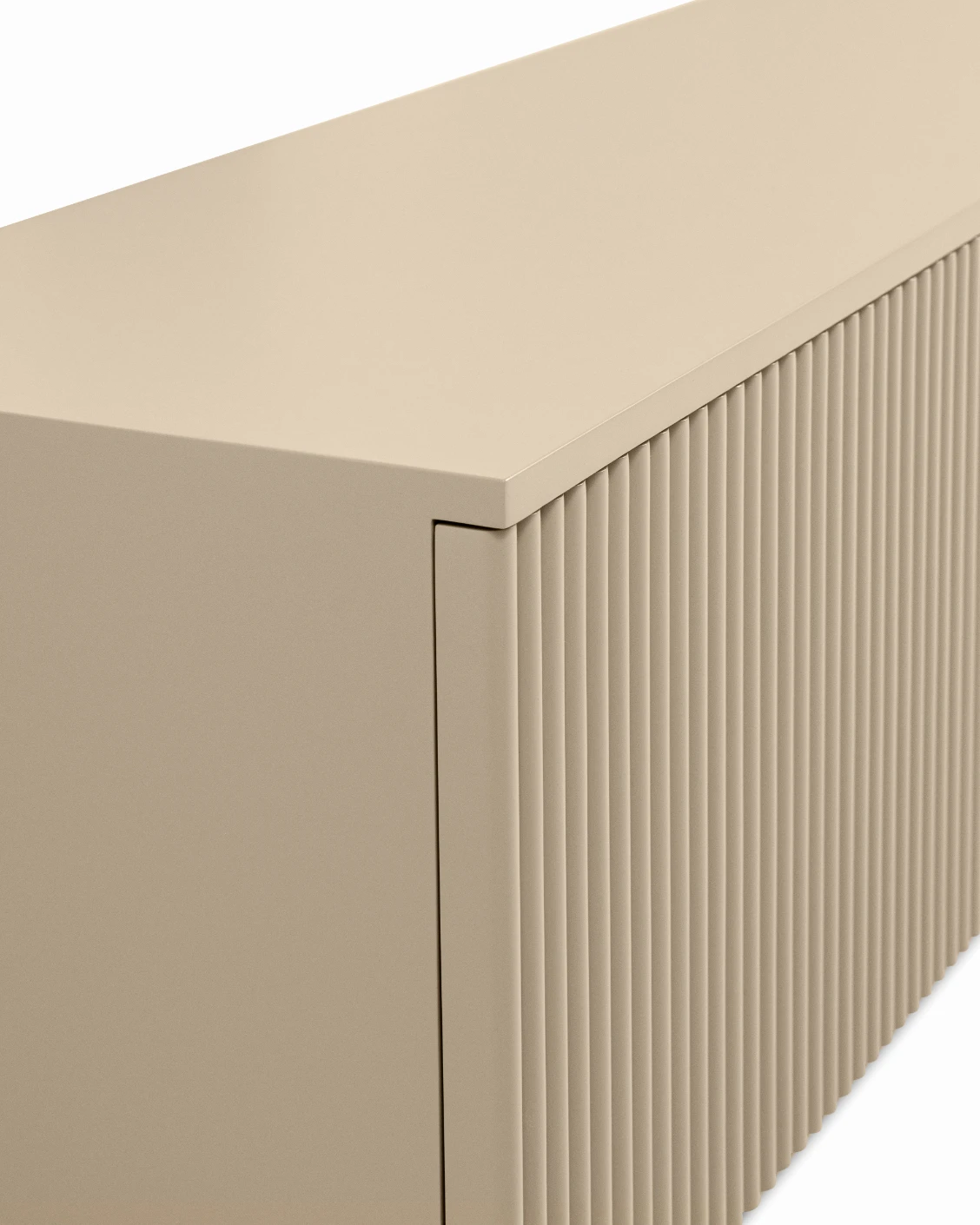 Treviso TV unit in warm clay and taupe, shown in a product left view as image 10