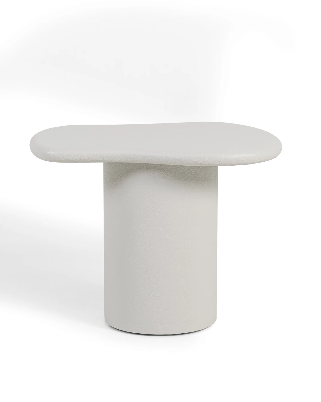 Verona Side Table Soft Ivory Stone side table in soft ivory and stone, shown in a product front view as image 9