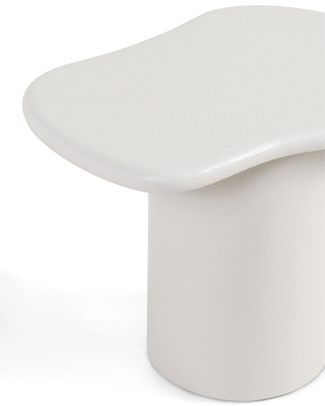 Verona side table in soft ivory and stone, shown in a product top view as image 1