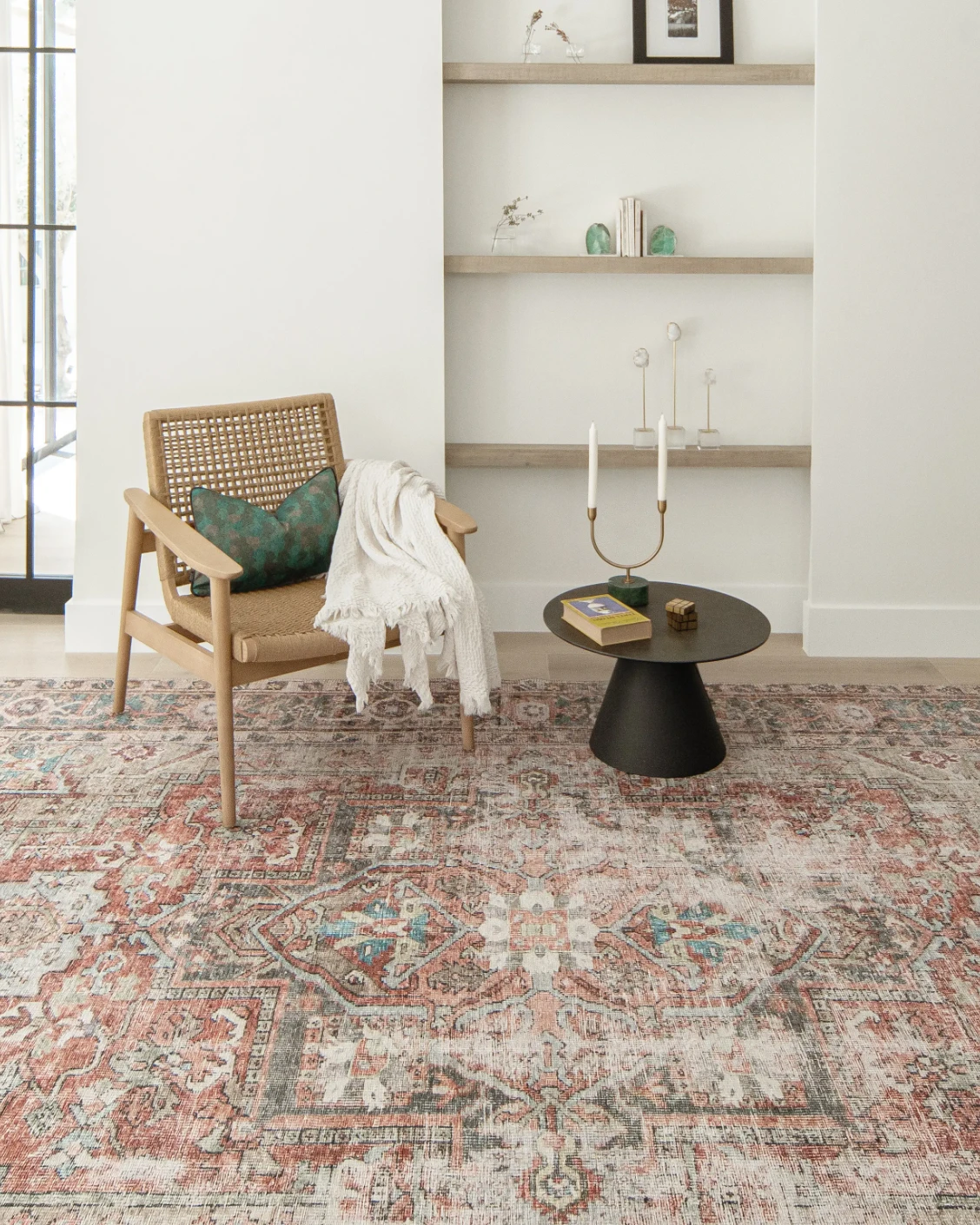 Vince Rouge carpet in red and multicolour, shown in a lifestyle front view as image 4