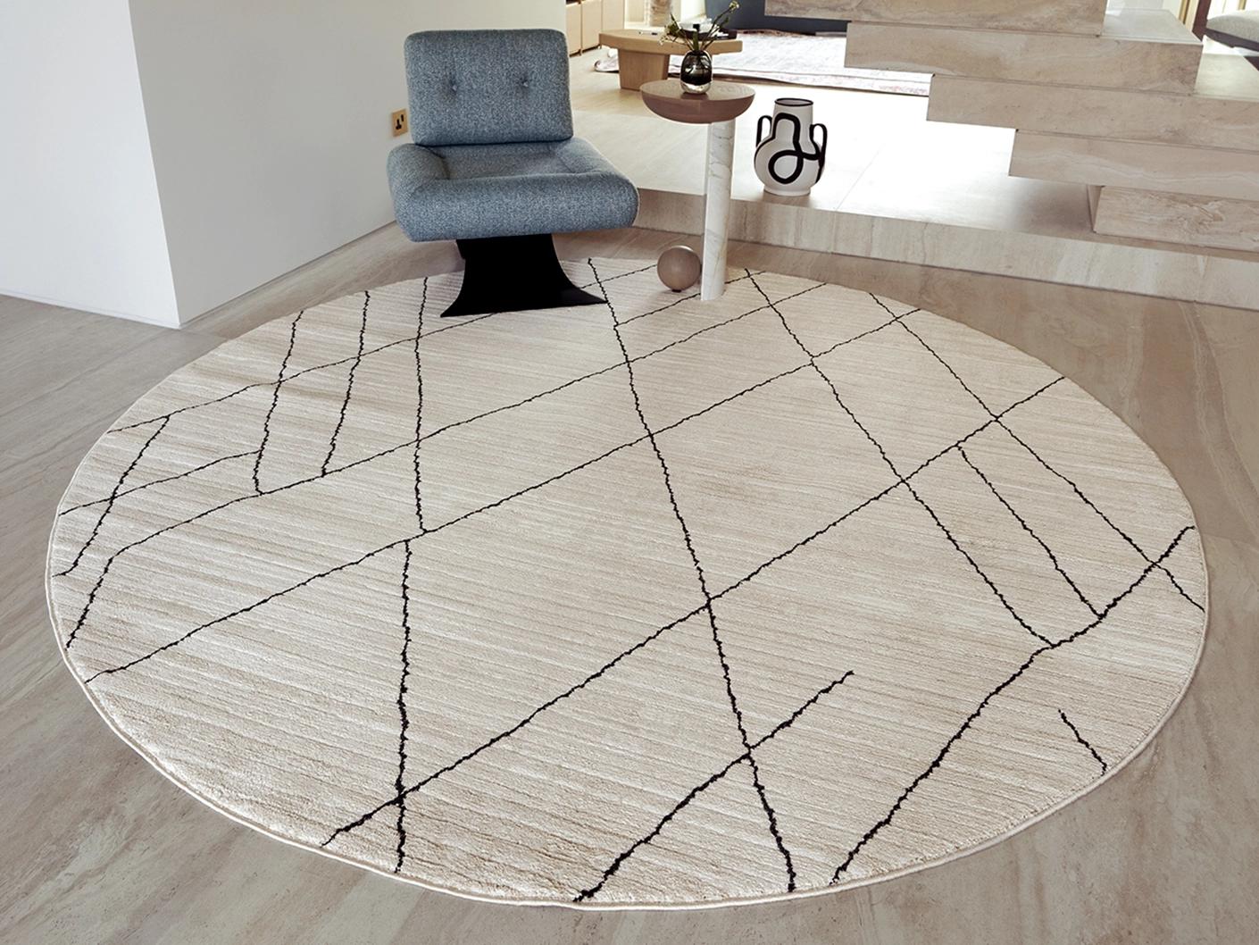 Zen Pearl carpets in charcoal and ivory, shown in a lifestyle front view as image 2